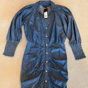 Veronica Beard Indigo Long Sleeve Dress